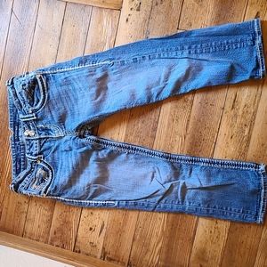Vigoss The Dublin Capri Cropped Jean Women's Size 1/2 Length 21 Distressed